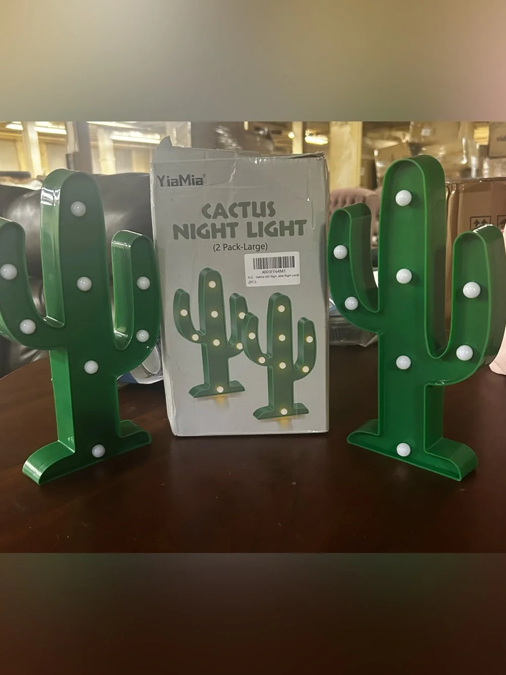 Green Cactus Room Decoration (2-Pack)